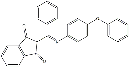 2-(2-AZA-1-PHENYL-2-(4-PHENOXYPHENYL)VINYL)INDANE-1,3-DIONE Struktur