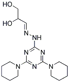 (E)-3-(2-(4,6-DI(PIPERIDIN-1-YL)-1,3,5-TRIAZIN-2-YL)HYDRAZONO)PROPANE-1,2-DIOL Struktur