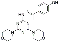 (E)-4-(1-(2-(4,6-DIMORPHOLINO-1,3,5-TRIAZIN-2-YL)HYDRAZONO)ETHYL)PHENOL Struktur