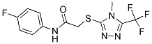 N-(4-FLUOROPHENYL)-2-([4-METHYL-5-(TRIFLUOROMETHYL)-4H-1,2,4-TRIAZOL-3-YL]SULFANYL)ACETAMIDE Struktur