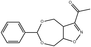 1-(6-PHENYL-3A,4,8,8A-TETRAHYDRO[1,3]DIOXEPINO[5,6-D]ISOXAZOL-3-YL)-1-ETHANONE Struktur