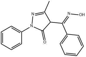 4-((HYDROXYIMINO)PHENYLMETHYL)-3-METHYL-1-PHENYL-2-PYRAZOLIN-5-ONE Struktur