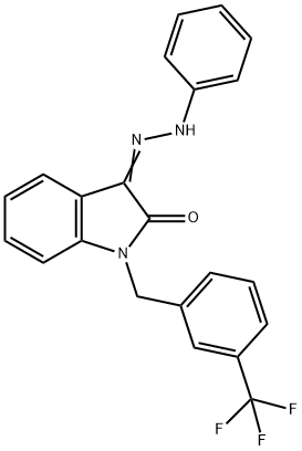 1-[3-(TRIFLUOROMETHYL)BENZYL]-1H-INDOLE-2,3-DIONE 3-(N-PHENYLHYDRAZONE) Struktur