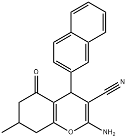 2-AMINO-7-METHYL-4-(2-NAPHTHYL)-5-OXO-4,6,7,8-TETRAHYDRO2H-CHROMENE-3-CARBONITRILE Struktur