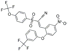 3-(5-NITRO-2-(3-(TRIFLUOROMETHYL)PHENOXY)PHENYL)-2-((4-(TRIFLUOROMETHOXY)PHENYL)SULFONYL)PROP-2-ENENITRILE Struktur