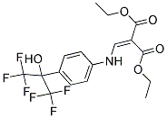 DIETHYL 2-(((4-(2,2,2-TRIFLUORO-1-HYDROXY-1-(TRIFLUOROMETHYL)ETHYL)PHENYL)AMINO)METHYLENE)PROPANE-1,3-DIOATE Struktur