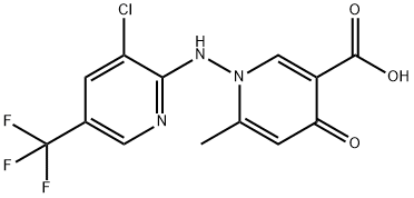 1-([3-CHLORO-5-(TRIFLUOROMETHYL)-2-PYRIDINYL]AMINO)-6-METHYL-4-OXO-1,4-DIHYDRO-3-PYRIDINECARBOXYLIC ACID Struktur