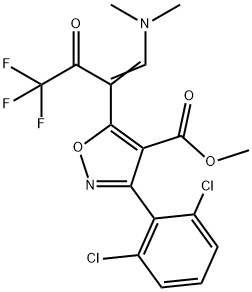 METHYL 3-(2,6-DICHLOROPHENYL)-5-[2-(DIMETHYLAMINO)-1-(2,2,2-TRIFLUOROACETYL)VINYL]-4-ISOXAZOLECARBOXYLATE Struktur