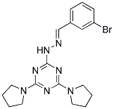 3-BROMOBENZALDEHYDE (4,6-DIPYRROLIDIN-1-YL-1,3,5-TRIAZIN-2-YL)HYDRAZONE Struktur