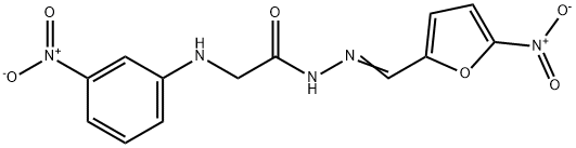 2-(3-NITROANILINO)-N'-[(5-NITRO-2-FURYL)METHYLENE]ACETOHYDRAZIDE Struktur