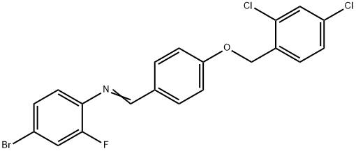 4-BROMO-N-((4-[(2,4-DICHLOROBENZYL)OXY]PHENYL)METHYLENE)-2-FLUOROANILINE Struktur