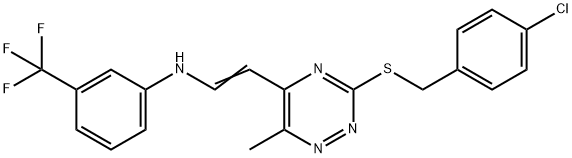 N-(2-(3-[(4-CHLOROBENZYL)SULFANYL]-6-METHYL-1,2,4-TRIAZIN-5-YL)VINYL)-3-(TRIFLUOROMETHYL)ANILINE Struktur