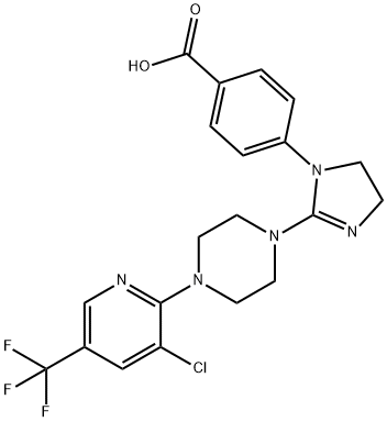 4-(2-(4-[3-CHLORO-5-(TRIFLUOROMETHYL)-2-PYRIDINYL]PIPERAZINO)-4,5-DIHYDRO-1H-IMIDAZOL-1-YL)BENZENECARBOXYLIC ACID Struktur