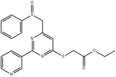 ETHYL 2-([6-[(PHENYLSULFINYL)METHYL]-2-(3-PYRIDINYL)-4-PYRIMIDINYL]SULFANYL)ACETATE Struktur