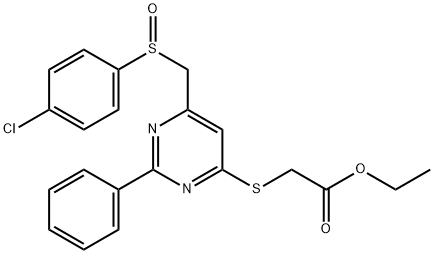 ETHYL 2-[(6-([(4-CHLOROPHENYL)SULFINYL]METHYL)-2-PHENYL-4-PYRIMIDINYL)SULFANYL]ACETATE Struktur