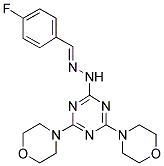 4-FLUOROBENZALDEHYDE (4,6-DIMORPHOLIN-4-YL-1,3,5-TRIAZIN-2-YL)HYDRAZONE Struktur