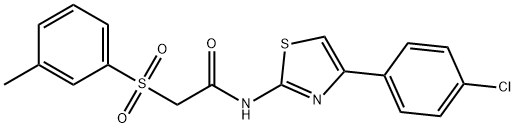 N-[4-(4-CHLOROPHENYL)-1,3-THIAZOL-2-YL]-2-[(3-METHYLPHENYL)SULFONYL]ACETAMIDE Struktur