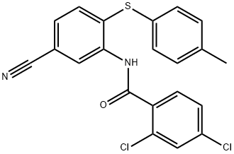 2,4-DICHLORO-N-(5-CYANO-2-[(4-METHYLPHENYL)SULFANYL]PHENYL)BENZENECARBOXAMIDE Struktur