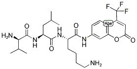 D-VAL-LEU-LYS-7-AMINO-4-TRIFLUORO-METHYLCOUMARIN Struktur