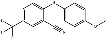 2-[(4-METHOXYPHENYL)SULFANYL]-5-(TRIFLUOROMETHYL)BENZENECARBONITRILE Struktur