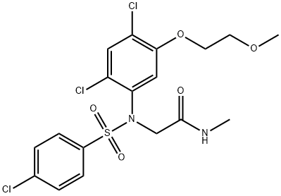 2-(N-(4-CHLOROPHENYLSULFONYL)-2,4-DICHLORO-5-(2-METHOXYETHOXY)PHENYLAMINO)-N-METHYLACETAMIDE Struktur