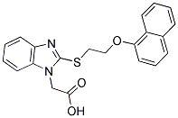 (2-([2-(1-NAPHTHYLOXY)ETHYL]THIO)-1H-BENZIMIDAZOL-1-YL)ACETIC ACID Struktur