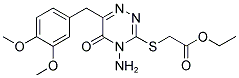 ETHYL 2-([4-AMINO-6-(3,4-DIMETHOXYBENZYL)-5-OXO-4,5-DIHYDRO-1,2,4-TRIAZIN-3-YL]THIO)ACETATE Struktur