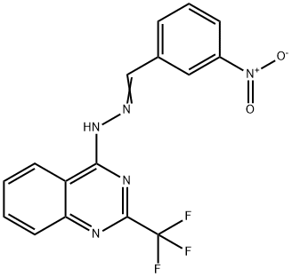 3-NITROBENZENECARBALDEHYDE N-[2-(TRIFLUOROMETHYL)-4-QUINAZOLINYL]HYDRAZONE Struktur