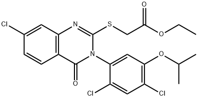 ETHYL 2-([7-CHLORO-3-(2,4-DICHLORO-5-ISOPROPOXYPHENYL)-4-OXO-3,4-DIHYDRO-2-QUINAZOLINYL]SULFANYL)ACETATE Struktur