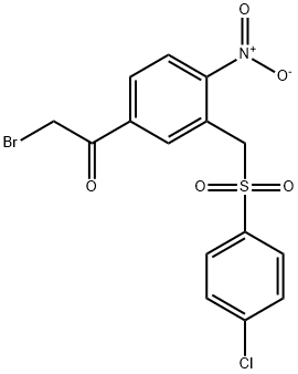 2-BROMO-1-(3-([(4-CHLOROPHENYL)SULFONYL]METHYL)-4-NITROPHENYL)-1-ETHANONE Struktur