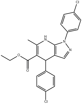 ETHYL 1,4-BIS(4-CHLOROPHENYL)-6-METHYL-4,7-DIHYDRO-1H-PYRAZOLO[3,4-B]PYRIDINE-5-CARBOXYLATE Struktur