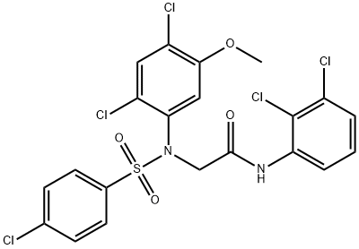 2-(N-(4-CHLOROPHENYLSULFONYL)-2,4-DICHLORO-5-METHOXYPHENYLAMINO)-N-(2,3-DICHLOROPHENYL)ACETAMIDE Struktur