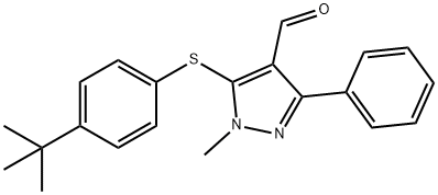 5-([4-(TERT-BUTYL)PHENYL]SULFANYL)-1-METHYL-3-PHENYL-1H-PYRAZOLE-4-CARBALDEHYDE Struktur