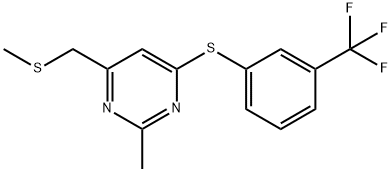 2-METHYL-4-[(METHYLSULFANYL)METHYL]-6-([3-(TRIFLUOROMETHYL)PHENYL]SULFANYL)PYRIMIDINE Struktur