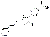 4-((5Z)-4-OXO-5-[(2E)-3-PHENYLPROP-2-ENYLIDENE]-2-THIOXO-1,3-THIAZOLIDIN-3-YL)BENZOIC ACID