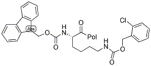 FMOC-LYS(2-CL-Z)-WANG RESIN Struktur