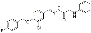 2-ANILINO-N'-((3-CHLORO-4-[(4-FLUOROBENZYL)OXY]PHENYL)METHYLENE)ACETOHYDRAZIDE Struktur