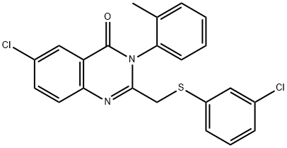 6-CHLORO-2-([(3-CHLOROPHENYL)SULFANYL]METHYL)-3-(2-METHYLPHENYL)-4(3H)-QUINAZOLINONE Struktur