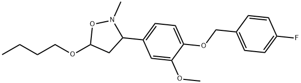 5-(5-BUTOXY-2-METHYLTETRAHYDRO-3-ISOXAZOLYL)-2-[(4-FLUOROBENZYL)OXY]PHENYL METHYL ETHER Struktur