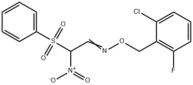 2-NITRO-2-(PHENYLSULFONYL)ACETALDEHYDE O-(2-CHLORO-6-FLUOROBENZYL)OXIME Struktur