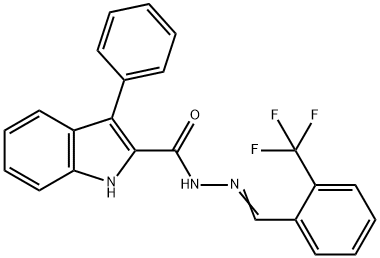 3-PHENYL-N'-([2-(TRIFLUOROMETHYL)PHENYL]METHYLENE)-1H-INDOLE-2-CARBOHYDRAZIDE Struktur