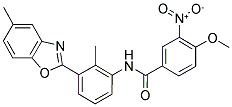 4-METHOXY-N-[2-METHYL-3-(5-METHYL-BENZOOXAZOL-2-YL)-PHENYL]-3-NITRO-BENZAMIDE Struktur