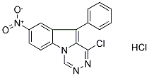 1-CHLORO-8-NITRO-10-PHENYL[1,2,4]TRIAZINO[4,5-A]INDOLE HYDROCHLORIDE Struktur