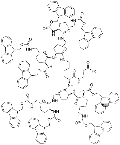 FMOC8-LYS4-LYS2-LYS-BETA-ALA-WANG RESIN Struktur