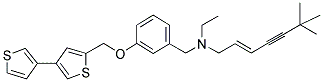 (E)-3-[(3,3'-BITHIOPHEN)-5-YLMETHOXY]-N-(6,6-DIMETHYL-2-HEPTEN-4-YNYL)-N-ETHYLBENZYLAMINE Struktur