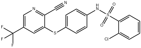 2-CHLORO-N-(4-([2-CYANO-5-(TRIFLUOROMETHYL)-3-PYRIDINYL]SULFANYL)PHENYL)BENZENESULFONAMIDE Struktur