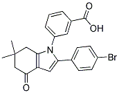 3-(2-(4-BROMOPHENYL)-6,6-DIMETHYL-4-OXO-5,6,7-TRIHYDROINDOLYL)BENZOIC ACID Structure