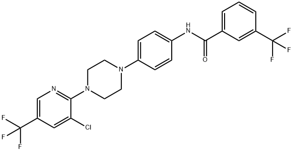 N-(4-(4-[3-CHLORO-5-(TRIFLUOROMETHYL)-2-PYRIDINYL]PIPERAZINO)PHENYL)-3-(TRIFLUOROMETHYL)BENZENECARBOXAMIDE Struktur