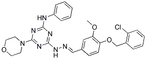 (E)-4-(2-(4-(2-CHLOROBENZYLOXY)-3-METHOXYBENZYLIDENE)HYDRAZINYL)-6-MORPHOLINO-N-PHENYL-1,3,5-TRIAZIN-2-AMINE Struktur