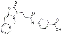 4-((3-[(5E)-5-BENZYLIDENE-4-OXO-2-THIOXO-1,3-THIAZOLIDIN-3-YL]PROPANOYL)AMINO)BENZOIC ACID Struktur